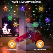 Star string lights for a festive atmosphere – 144 LEDs, 2 m warm white