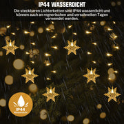 Star string lights for a festive mood – 144 LEDs, 2 m warm white