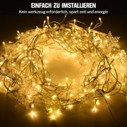 Star fairy lights for festive atmosphere – 144 LEDs, 2 m warm white