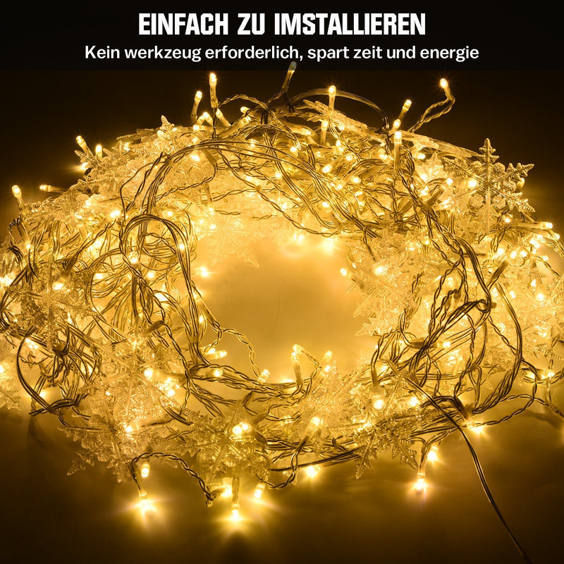 Star fairy lights for festive atmosphere – 144 LEDs, 2 m warm white
