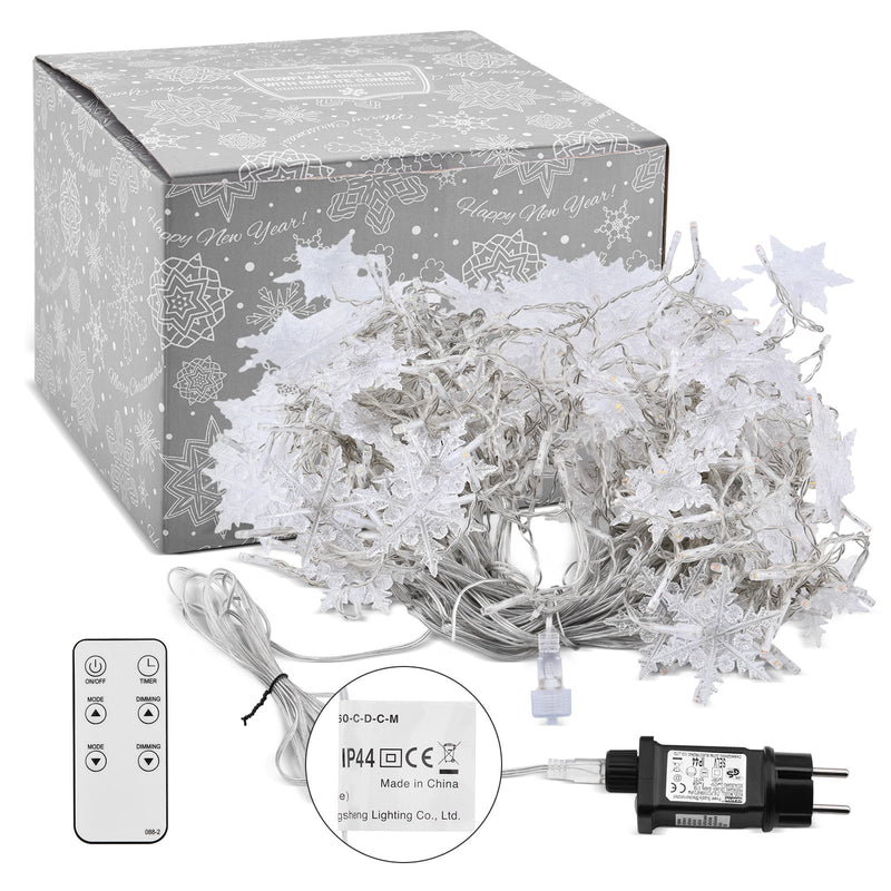 Star string lights for festive ambience – 144 LEDs, 2 m warm white