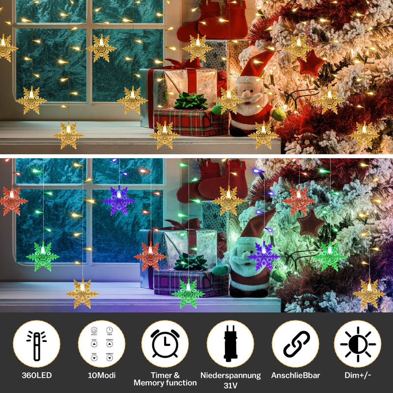 Star light string for a festive atmosphere – 144 LEDs, 2 m warm white
