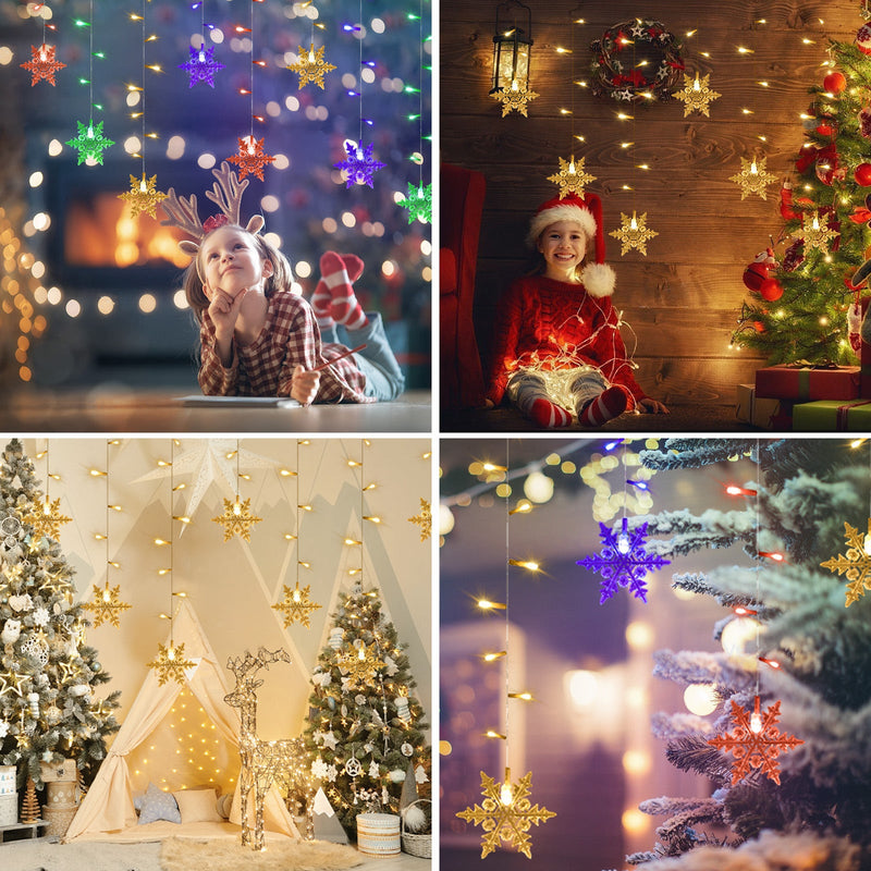 Star fairy lights for festive atmosphere – 144 LEDs, 2 m warm white