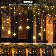 Star string lights for a festive mood – 144 LEDs, 2 m, warm white