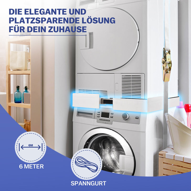 Universal stacking kit for washing machine and dryer – adjustable, space-saving and stable
