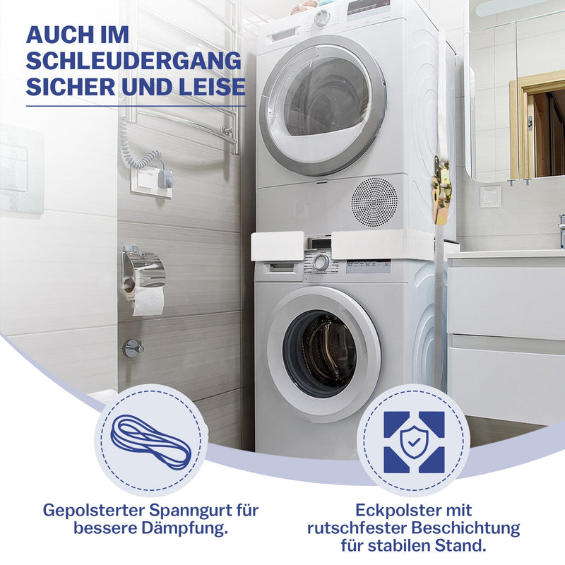 Universial stacking kit for washer and dryer – adjustable, space-saving and stable