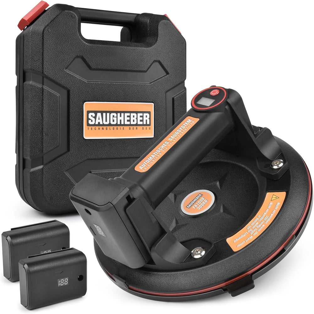 Vakuumsauger 300 kg mit Akku – Elektrischer Glasheber mit LED & Koffer