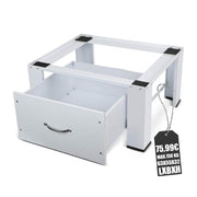Base para lavadora con cajones, soporte para lavadora 63 x 54.5 x 32 cm hasta 150 kg