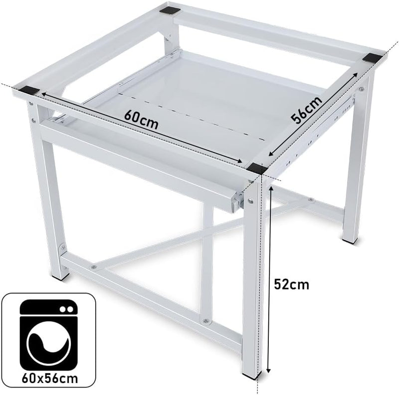 Soporte para lavadora con cajón 150 kg | Protección contra inundaciones y antideslizante