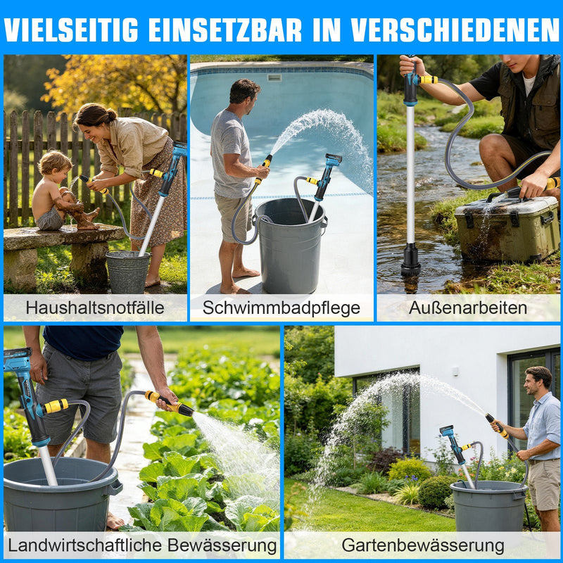 alt
XIIW 18V Batteri - stavpump 3000L/h | Universell vattenpump för 18V-batterisystem | dränkbar pump inkl. 2x 2.0Ah batteri & 3/4" anslutning