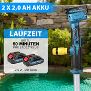XIIW 18V batteri - stavpump 3000L/h | Universell vattenpump för 18V-batterisystem | dränkbar pump inkl. 2x 2.0Ah batteri & 3/4" anslutning