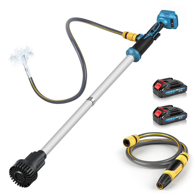 XIIW 18V batteri - stavpump 3000L/h | Universell vattenpump för 18V-batterisystem | dränkbar pump inkl. 2x 2.0Ah batteri & 3/4" anslutning