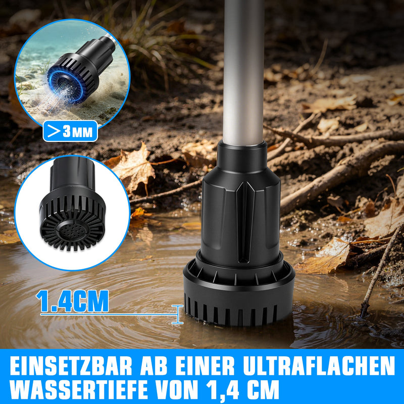 XIIW 18V batteri - stavpump 3000 l/h | Universell vattenpump för 18V-batterisystem | dränkbar pump inkl. 2x 2,0Ah batteri & 3/4" anslutning