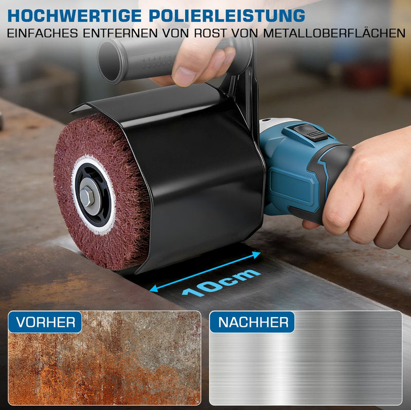 XIIW 3-in-1 Akku-Satiniermaschine 1200W, Bürstenschleifer & Poliermaschine, 2×4,0Ah Akkus, 5500–9000 U/min, M14