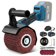 XIIW 3-in-1 Akku-Satiniermaschine 1200W, Bürstenschleifer & Poliermaschine, 2×4,0Ah Akkus, 5500–9000 U/min, M14