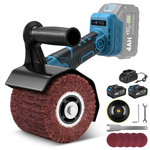 XIIW 3-in-1 Akku-Satiniermaschine 1200W, Bürstenschleifer & Poliermaschine, 2×4,0Ah Akkus, 5500–9000 U/min, M14