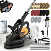 XIIW 3800W Betonschleifer 3-Scheiben, Ø105 mm, 6 Stufen, Nass/Trocken, Staubabsaugung, langer Handgriff