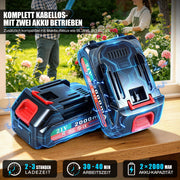 XIIW 4-in-1 Akku Hochentaster & Gartenschere Set 600W bürstenlos – Mini Kettensäge mit Teleskopstange, 2 Akkus, Baumschnitt Werkzeug Set