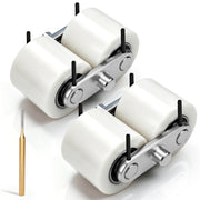 XIIW 4x Nylon Hubwagenrollen 80x70 mm, Lastrollen mit 6204 Kugellager 20 mm, Ersatzrollen für Handhubwagen bis 3000 kg