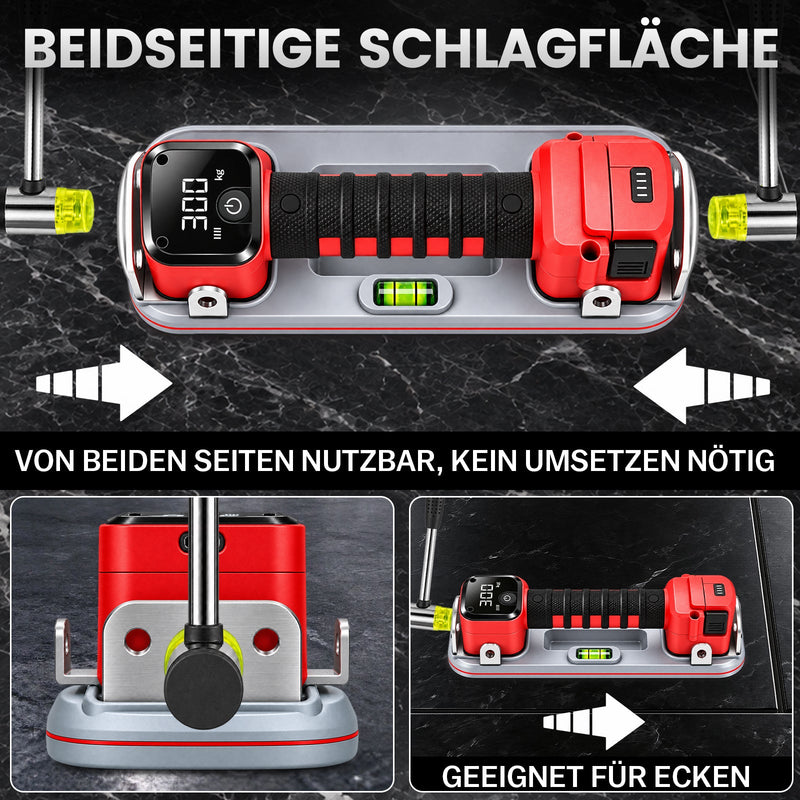 XIIW Akku Vakuumheber 2er Set, 300 kg Elektrischer Fliesenheber mit Automatischer Druckhaltung, Digitalanzeige & 4000mAh Akku