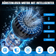 XIIW Akku-Wasserpumpe mit 2×4Ah Akkus, 3600 l/h, 10 m Förderhöhe, 3/4 Zoll – Transferpumpe für Regentonne, Pool, Keller & Garten