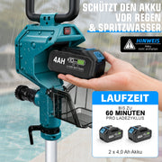 XIIW Akku-Wasserpumpe mit 2×4Ah Akkus, 3600 l/h, 10 m Förderhöhe, 3/4 Zoll – Transferpumpe für Regentonne, Pool, Keller & Garten