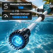 XIIW Akku-Wasserpumpe mit 2×4Ah Akkus, 3600 l/h, 10 m Förderhöhe, 3/4 Zoll – Transferpumpe für Regentonne, Pool, Keller & Garten