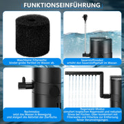 XIIW Aquarium UVC Klärer Pumpe 1200L/H, 4-in-1 UV-C Innenfilter gegen grünes & trübes Wasser, für 180–420L