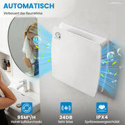 XIIW Aspiratore bagno 100 mm con sensore di umidità e timer | Ventola di scarico silenziosa per bagno, WC e cucina | Ventola a controllo umidità e per condotto