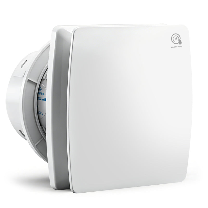 XIIW Aspiratore 100mm con sensore di umidità e temporizzatore | Ventilatore di scarico silenzioso per bagno, WC e cucina | Ventola a controllo di umidità e per tubo
