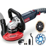 XIIW Betonschleifer 2100W Ø125 mm, Sanierungsfräse 3000–9000 U/min, Staubabsaugung, Kantenhaube & Drehzahlregelung