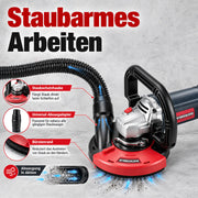 XIIW Betonschleifer 2100W Ø125 mm, Sanierungsschleifer 3000–9000 U/min, Staubabsaugung, Kantenhaube, 2 Schleiftöpfe + 2 Trennscheiben