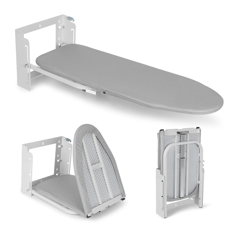 XIIW Height-adjustable wall-mounted ironing board – Foldable and space-saving for small apartments – 92 x 31 cm, up to 15 kg