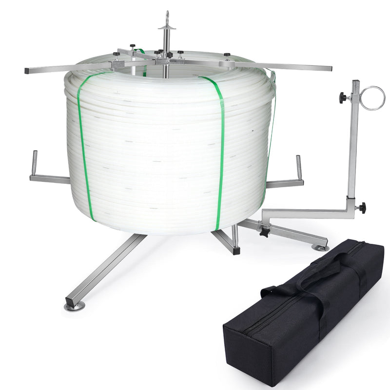 XIIW professionell röravlindare 200 kg bärkapacitet | golvvärme-rörhaspel i DC03-stål | justerbar avlindare för PEX-rör och kablar upp till 600 m