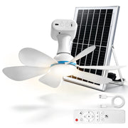 XIIW Solar Camping Ventilator mit LED Licht, 6000mAh Akku, Solarpanel, Fernbedienung & Timer, 3 Lichtfarben, für Zelt & Wohnmobil