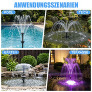 XIIW Teichfilter mit UVC, 45W-Pumpe 3000 l/h, RGB-Licht, 3 Springbrunnendüsen & Wasserfall