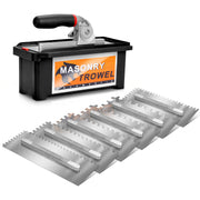 Trowel set – 6 interchangeable blades, ergonomic handle, ideal for tiles, natural stone, concrete & flooring
