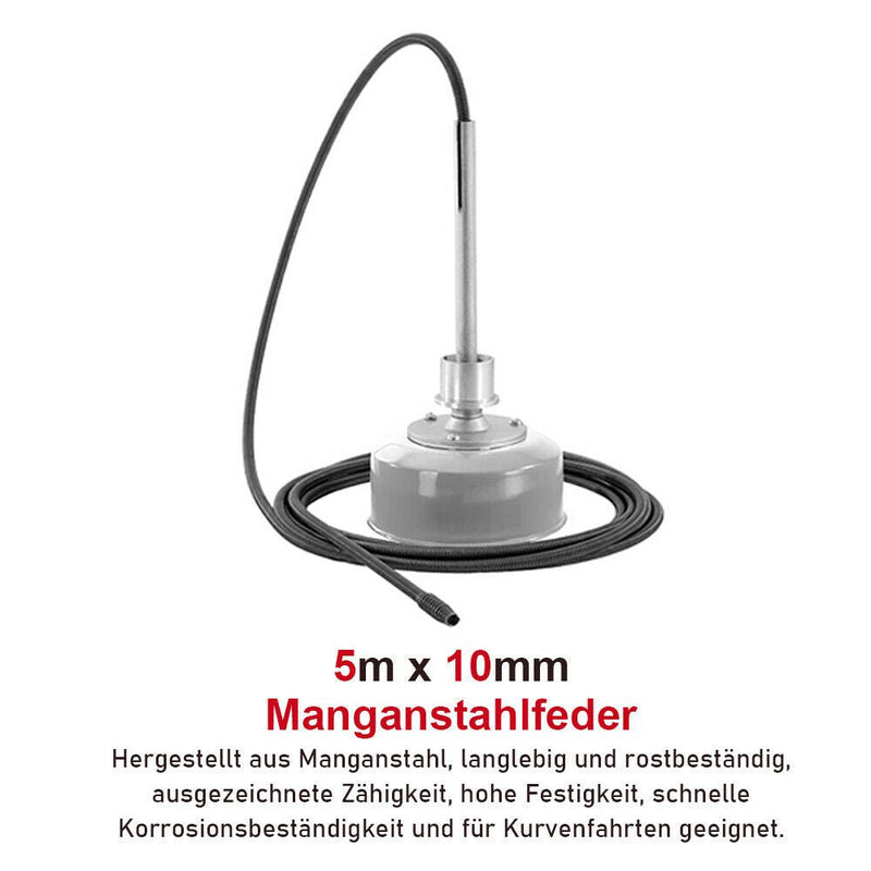 500W Rohrreinigungsmaschine mit 18,5m Ø16mm & 2,5m Ø10mm Spirale für Ø30 - 100mm Rohrleitungen