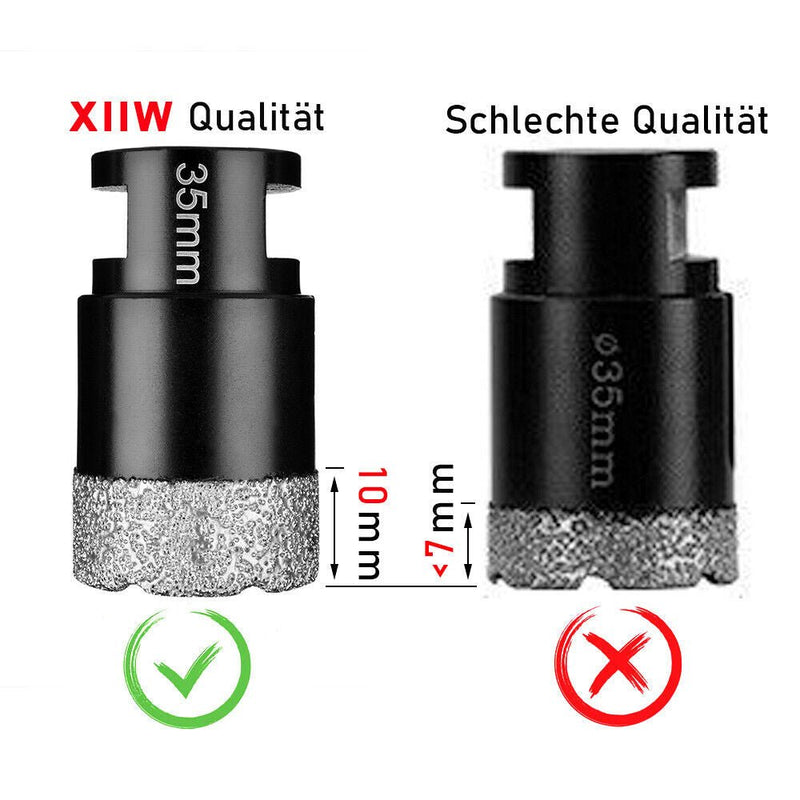 6-piece M14 diamond hole saw set Ø 20/35/40/45/50/68mm wet+dry