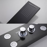 rustfrit stål-brusepanel - med regnbruser, håndbruser og massagebruser - sort