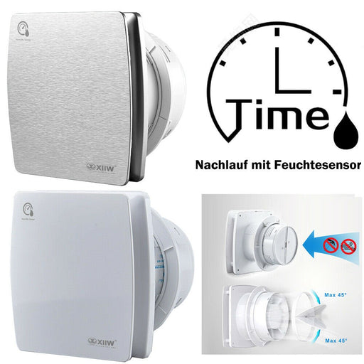 Leise Badlüfter | mit Feuchtesensor / Nachlauffunktion | Ø 100mm | mit Abluft