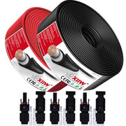 Fotovoltaisk solarkabel | 4mm² 6mm² 10mm² | 10m 50m 100m | med 3 par MC4-stik