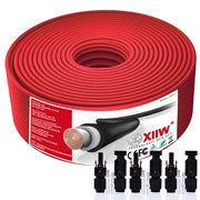 Solarkabel til fotovoltaik | 4mm² 6mm² 10mm² | 10m 50m 100m | med 3 par MC4-stik
