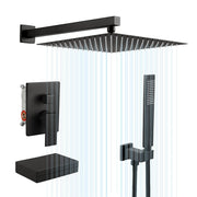 Unterputz Duschsystem Regendusche - mit Badewanne - Schwarz