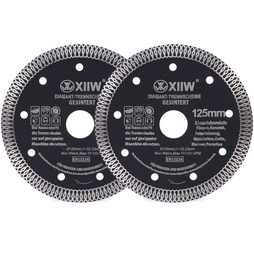 XIIW 2 stk. diamantskæreskive | 125mm | 1,4mm tynd