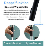 XIIW kitchen mixer tap | Pull-out | High-pressure | with spray head | 2 spray modes | 360° | Retractable hose