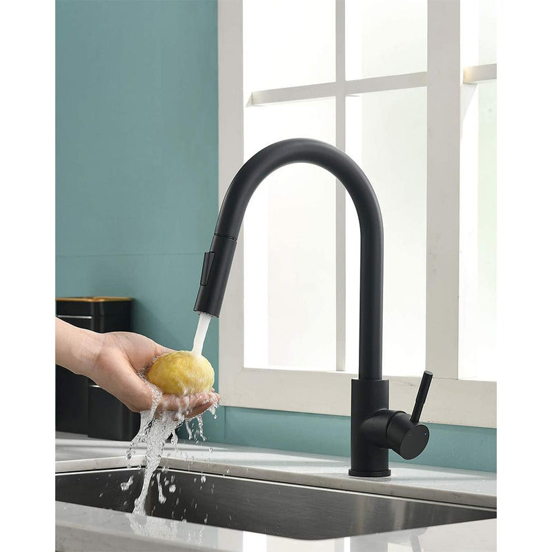 XIIW sink mixer tap | pull-out | high pressure | with spray head | 2 spray modes | 360° | retractable hose