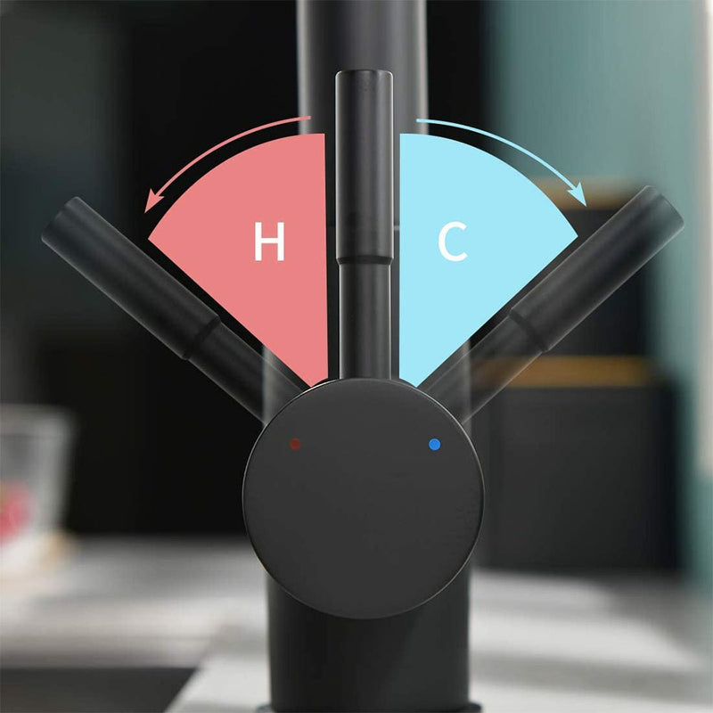 XIIW sink mixer tap | Pull-out | High pressure | with spray head | 2 spray modes | 360° | Retractable hose