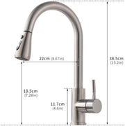 XIIW sink mixer tap | Retractable hose | 360° | with spray head | Pull-out | 3 spray modes|