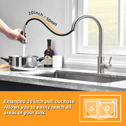 XIIW kitchen sink mixer tap | Retractable hose | 360° | with spray head | Pull-out | 3 spray modes|
